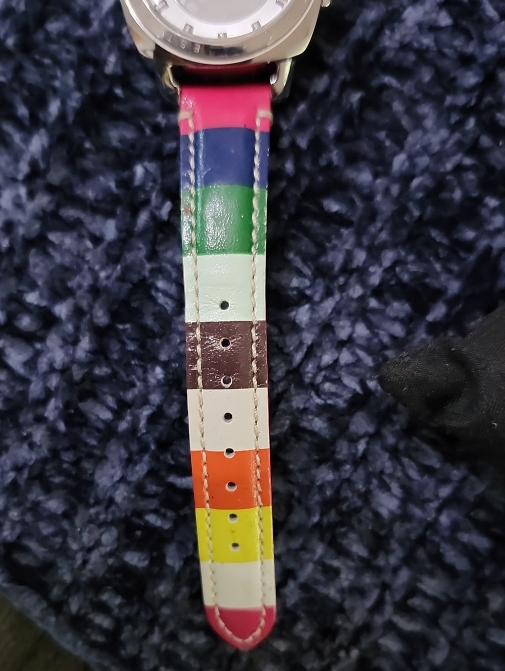COACH Legacy Rainbow Leather Strap Watch -est.  26mm/15mm Strap W/box - Picture 7 of 10
